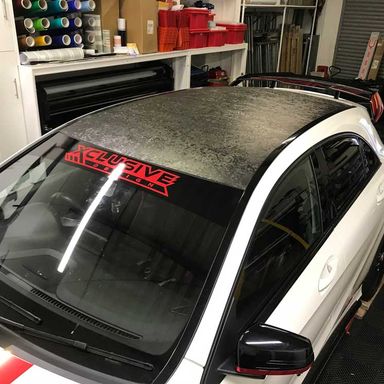 Forged Carbon roof wrap with sunstrip A45