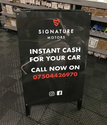 Signature Motors advertising board